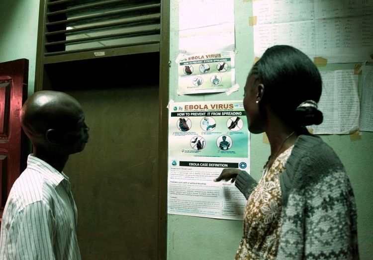 Une affiche de sensibilisation sur Ebola à Monrovia, Liberia (photo AFP)